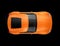 Metallic orange sports car isolated on black background