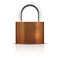 Metallic Padlock. Closed lock security icon