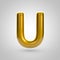 Metallic paint golden letter U uppercase