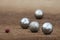 Metallic petanque four balls