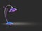 Metallic purple small modern desk lamp