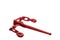 Metallic red ratchet chain binder for securing the load isolated on the white background