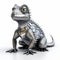 Metallic Robotic Lizard 3d Model On White Background