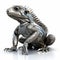 Metallic Robotic Lizard: Exotic Realism 3d Model On White Background