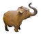 metallic rusted elephant toy isolated white background