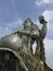 Metallic sculpture of Lord Shiva shot from a different angle.