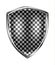Metallic shield in black and white design