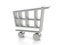 Metallic shopping cart symbol