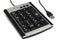 A metallic silver black multiple function USB wired numeric keypad