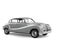 Metallic silver classic vintage luxury car