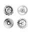 Metallic Silver Industrial Gears - 1