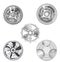 Metallic Silver Industrial Gears - 2