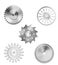 Metallic Silver Industrial Gears - 3