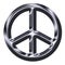 Metallic Silver Peace Sign