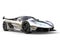 Metallic silver race sports super car