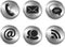 Metallic stylish modern communication icon set