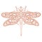 Metallic tattoo Rose gold foil texture Ornate fantasy butterfly with antlers and eyes Decorative totem animal in tribal boho style