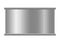 Metallic tin can for food. Front view. Vector realistic mockup of blank cylinder, aluminum container, round steel pack