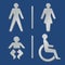 Metallic toilet icons