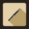 Metallic tweezers icon, flat style