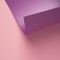 Metallic violet paper curved over light pink background.