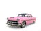 Metallic warm pink restored vintage car