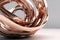 Metallic Waves: Copper & Aged Bronze 3D Render in Minimalist Design with Industrial Flair