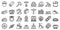 Metallurgy icons set, outline style