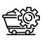 Metallurgy mine wagon icon, outline style
