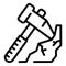 Metallurgy pick axe working icon, outline style