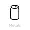 Metals recycling icon. Editable Line Vector.
