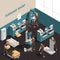 Metalworking People Isometric Composition