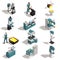 Metalworking People Isometric Set