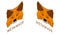 MetaMask isometric logo right and left side isolated on white background. Crypto wallet for Defi, Web3 Dapps and NFTs