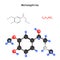 Metanephrine. Chemical structural formula and model of molecule