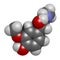 Metanephrine metadrenaline molecule. Metabolite of epinephrine that is biomarker for pheochromocytoma. 3D rendering. Atoms are