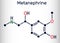 Metanephrine molecule. It is metabolite of epinephrine, adrenaline, biomarker for pheochromocytoma. Skeletal chemical