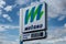 Metano methane sign pole on Italian gas station