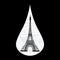 Metaphoric illustration of France. Crying tear, mourning, Paris on the background, with an Eiffel tower vector