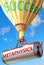 Metaphysics and success - pictured as word Metaphysics and a balloon, to symbolize that Metaphysics can help achieving success and