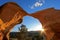 Metate Arch at Devil`s Garden, at sunset, Grand Staircase-Escalante National Monument, Utah, United States