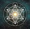 Metatron`s cube symbol, Flower of life, sacred geometry.