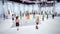 Metaverse avatars of people shopping in digital clothing shop, 3d render