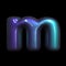 metaverse letter M - Lowercase 3d futuristic font - Suitable for technology, cyberspace or science related subjects