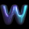 metaverse letter W - Capital 3d futuristic font - suitable for technology, cyberspace or science related subjects