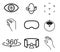 Metaverse line icon set with VR, Virtual reality, Game, Futuristic Cyber and metaverse concept