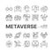 Metaverse line icon set with  VR, Virtual reality, metaverse concept more, pixel perfect icon vector, editable stroke.