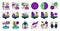 Metaverse related vector icon set 2, filled style