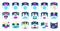 Metaverse related vector icon set, flat style