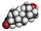 Metenolone anabolic steroid molecule. Used banned in sports doping. 3D rendering. Atoms are represented as spheres with.